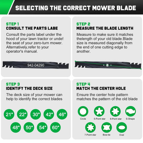 Guide for selecting 46 Inch Mower Blades For Cub Cadet Enduro XT1 XT2 Zero Turn Lawn Tractor Mulching Replacement With Six Star Mounting Pattern