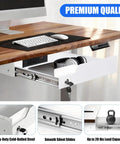 Kick Desk Chaos To The Curb With This Sleek Undermount Drawer Locker offering smooth ball bearing slides and a locking tray under a desk.