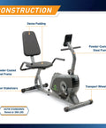 Magnetic Recumbent Exercise Bike For Home Gym With Digital Monitor Quick Adjustable Seat Cushioned Backrest Low Impact Cardio