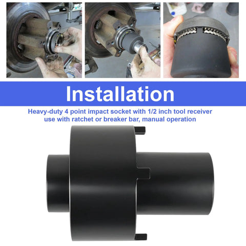 Shop Grade Heavy Duty Rear Axle Hub Spindle Lock Nut Socket Wrench For Ford Transit RWD, heavy-duty 4 point impact socket image.