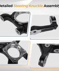 Detailed views of Right Front Steering Knuckle Assembly With Wheel Hub Bearing For 2005 To 2023 Toyota Tacoma