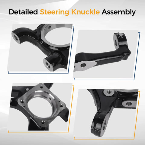 Detailed views of Right Front Steering Knuckle Assembly With Wheel Hub Bearing For 2005 To 2023 Toyota Tacoma