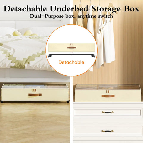 Smooth Roll Underbed Storage Cubes With Secured Transparent Lid And Custom Fit Dividers Two Pack Sturdy Plastic Bins For Winter Jackets Sneakers And Travel Gear A Real Deal Bedroom Refresh