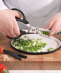 Heavy-Duty 9-Inch Come-Apart Kitchen Shears With Guard For Everyday Food Prep No-Nonsense Tough-As-Nails Scissors That Slice Poultry, Herbs, Veggies, Packaging And Twine, Easy Cleaning Break-Apart Blades For Quick Cleanup cutting scallions