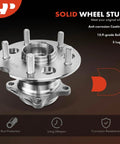 Front view of Rear Wheel Bearing And Hub Assembly 5 Lug Set For Toyota RAV4 AWD 2001 Through 2005 with anti-corrosion coating