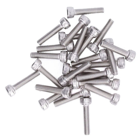 Tough As Nails M4 Metric Bolt Kit 100 Piece Galvanized Steel Hex Socket Cap Screws assorted sizes laid out.