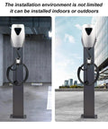 EV Charging Station Floor Stand Heavy Duty Pillar With Reinforced Base And Hidden Wiring Holes, Built For Indoor And Outdoor Use In Garages And Parking Lots, Broad Compatibility With Most Brands, Medium Size