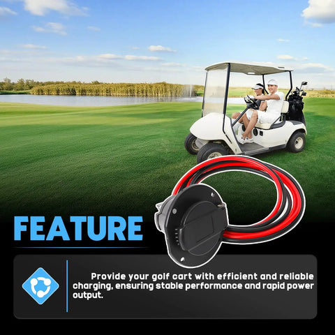 Charger Cord Receptacle For Classic Golf Carts 2008 Up Replace 2RC060 Durable Corrosion Resistant Charging Receptacle