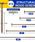 Heavy Duty Structural Lag Screws 14 Gauge By 2 7 8 Inch Alloy Steel Fasteners ACQ Compatible against measuring tape.