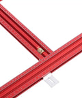Killer Adjustable Router Template System To Nail Clean Woodworking Cuts With Dual Metric And Imperial Scales And Smooth Rails That Handle Heavy Duty Work Dead On, featuring red aluminum tracks and dual scales.
