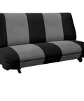 Truck Bench Seat Cover Without Headrest Hole That Fits Most Trucks And Cars, Universal Dutch Velvet Seat Protector With Front Pockets And Seat Belt Openings, Black And Gray