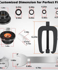 Front Mount Hydraulic Steering Cylinder Seals Kit With Pin Wrench HS5157 dimensions and components for outboard motors.