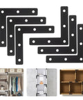 Heavy Duty Dark Steel L Brackets 20 Pack Corner Braces For Wood Furniture Repair Plates With Anti Bending Design Easy To Install