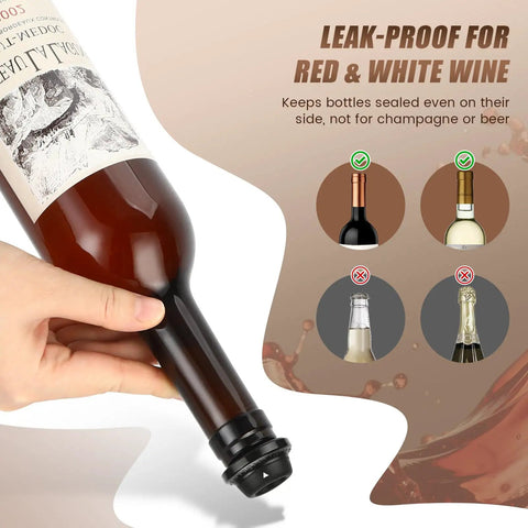 Wine Saver Vacuum Pump With 4 Reusable Stoppers Your Go To Bottle Preserver And Sealer Keeps Red And White Wine Fresh Up To 7 Days