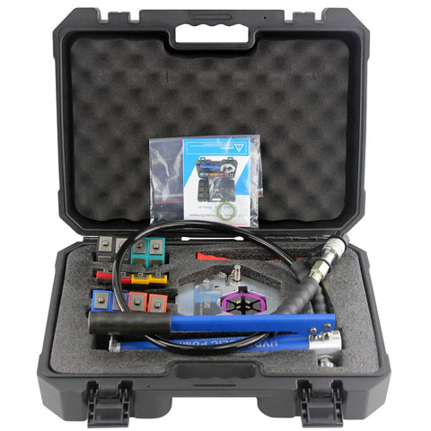 Rock Solid Manual Hydraulic Hose Crimper Kit For Quick AC Air Conditioning Repair Aluminum Alloy Handheld Crimping Tool With Separate Pump Fits Beadlocking Barrier Hose Lines
