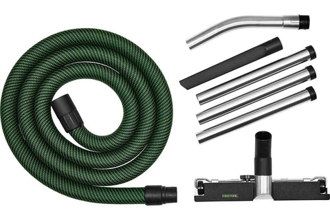 Workshop Floor Cleaning Set RS BD D 36 Plus Pro Grade tools with hose, nozzle, and adjustable brush for efficient cleaning