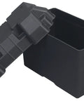 Kickass Marine Battery Box For Group 27 30 31 Sizes Black Heavy Duty Injection Molded Plastic open top view