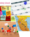 Total Game Changer 1000 Piece Assorted Color Map Push Pins For Travel World Map Markers And Wall Decoration Compact Size Thumbtacks displayed on cork and maps.