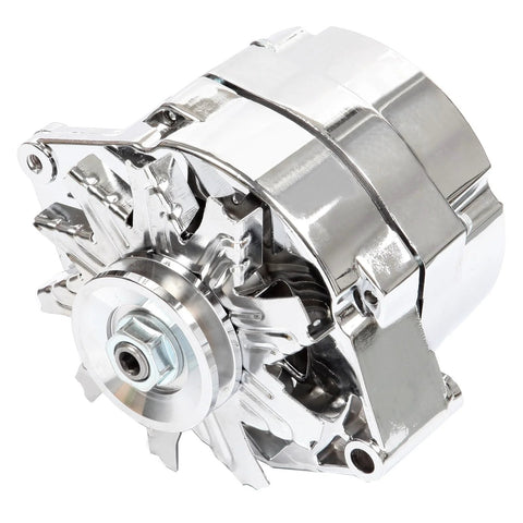 Chrome Finish 120 Amp Street Rod Alternator For 1 Wire Self Exciting GM 305 350 BBC SBC Engines Replaces 2402033DC ADR0335C