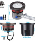 Dimensions and design of In Ground Well Lights Kit 4 Inch Flat Top, 5 Color Temperature Selectable 12 24V AC DC, CRI90 Low Voltage Landscape Lighting, Oil Rubbed Bronze Aluminum, Pack of 6.