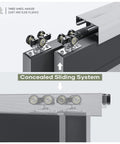 Eight Foot Bypass Double Sliding Pocket Door Hardware Kit For Two Door System With Aluminum Track Commercial Grade Close-up