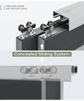 Bypass Pocket Door Hardware Kit 6 Foot 72 Inch Double Sliding System Commercial Grade Aluminum Track For Two Doors Quiet Glide Rollers