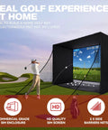 11 By 8 Ft Golf Simulator Enclosure With HD Dual Layer Impact Screen, Side Barriers, Foam Padded Frame, Indoor Cage Net