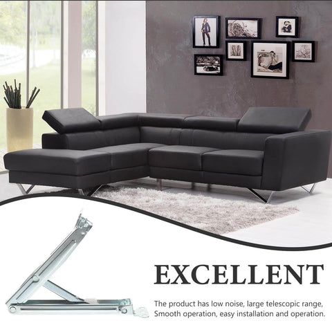 Adjustable Lift Up Sofa Bed Hinge With Multi Position Support Bracket FUOYLOO Heavy Duty Drop Leaf Table Hardware shown with sofa