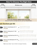 Guide to sizing Durable Aluminum Curtain Track Rod Set With Hooks, No Fuss Adjustable 6Ft To 9Ft Length with coverage instructions