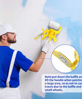 Person using 2 Sets Paint Edger Kit With Handheld Clean Cut Edger Roller Brush For Precise Room Wall And Ceiling Painting