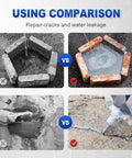 Comparison of heavy duty concrete crack filler and repair adhesive with fill tip for outdoor surfaces