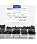 500 Piece M3 Self Tapping Screw Set With Phillips Drive Black Carbon Steel Sheet Metal Screws For Computer Repair Automotive And Home Appliances Seven Sizes From 0.24 To 0.79 In Must Have Kit, assorted screws in storage box