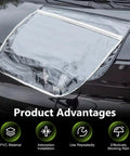 Hella Tough EV Charger Port Cover Ultra Durable Thickened PVC Waterproof Rain Guard on car hood demonstrating product advantages.