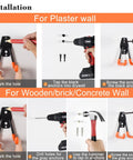 Heavy Duty Garage Hooks 24 Piece Set With 6 Sizes Wall Mount Iron Anti Slip Storage Hanger Organizer installation guide for plaster and concrete walls