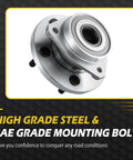Front CV Axle And Wheel Bearing Hub Assembly For 1999 2000 2001 2002 2003 2004 Jeep Grand Cherokee All In One Beefed Up Replacement With ABS Included 5 Lug 3 Bolt Flange For Driver And Passenger Sides high-grade steel wheel hub