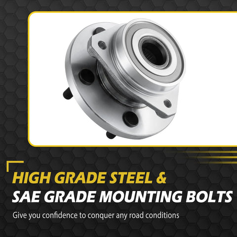 Front CV Axle And Wheel Bearing Hub Assembly For 1999 2000 2001 2002 2003 2004 Jeep Grand Cherokee All In One Beefed Up Replacement With ABS Included 5 Lug 3 Bolt Flange For Driver And Passenger Sides high-grade steel wheel hub