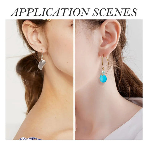 Side-by-side view showcasing 96Pcs Stainless Steel Earring Hooks Set Long V Shape Marquise Ear Wires With Circle Ball Dots