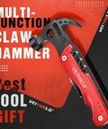 Red stainless steel Kickass All In One Hammer Multitool Kit For Men And Women Gift Ideas For Dad Grandpa Him Camping Gear