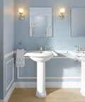 Bathroom with Frameless Bathroom Mirror Medicine Cabinet With All-In-One Adjustable Shelves, Single Door above sink.