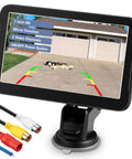 7 Inch Backup Camera Monitor Display For Cars Trucks SUVs Vans RVs Trailers And Campers With Crystal Clear HD Image showing driveway view