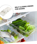 Universal Chest Freezer Hinge Set For RV Refrigerator Doors Center Support Replacement shown in refrigerator interior.