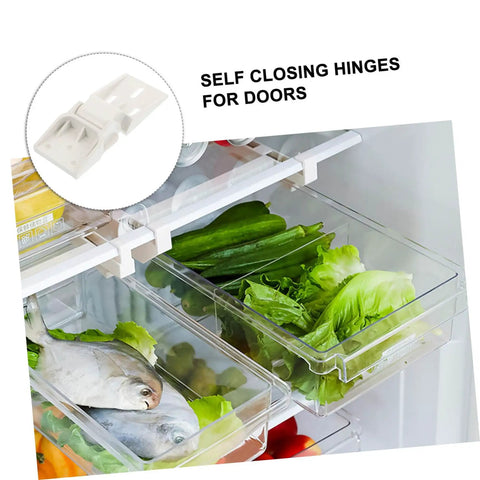 Universal Chest Freezer Hinge Set For RV Refrigerator Doors Center Support Replacement shown in refrigerator interior.