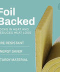 Foil-Back Fiberglass Pipe Insulation Wrap Kit, 25 Foot Roll, 3 Inch Wide By 1 Inch Thick, 2 Pack, No Brainer Install Vapor Barrier