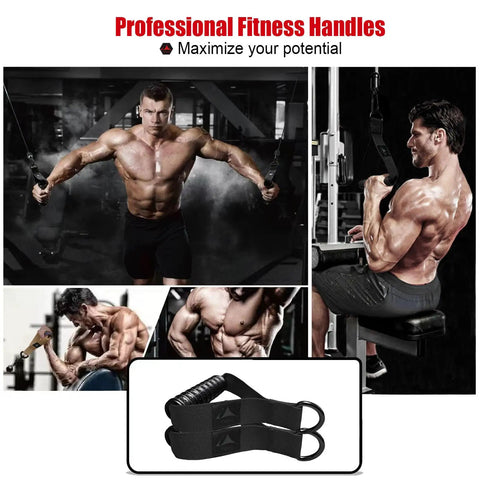 Heavy Duty Rubber Exercise Handles Built Different For Crushing Heavy Reps, Non Slip Workout Grip Attachments for Cable Machines.
