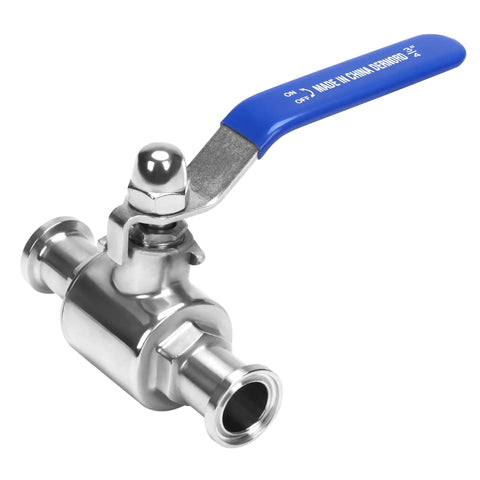 Heavy Duty Tri Clamp Ball Valve Stainless Steel 304 With PTFE Lined Seat 248 Fahrenheit Max Temp 1.6 MPa Working Pressure Tube Outer Diameter 3/4 Inch