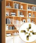 Rock Solid Steel Shelf Pins, Slick Bronze Plated 1/4 Inch Pegs, Heavy Duty Cabinet Retainers For Zero Hassle Storage In Kitchen Closets And Bookcases (40 Piece Set) on a wooden bookcase.