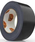 Heavy Duty Duct Tape 1.88 Inch By 90 Feet Waterproof Utility Tape With Industrial Strength Adhesive Flexible Hand Tear No Residue Strong Bond For Bundling Patching And Repair In Tough Environments. Black roll on white background