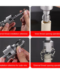 Heavy Duty Oumefar Pipe Threading Kit With Double Function For Cutting Threads Fast On Pvc And Mpp Plastic Pipes 1 2 In 3 4 In Sizes. Top Tier 40Cr Alloy Steel Construction Made For Tough Home Repairs And Professional Electrical Installations Without showing internal and external threading use on PVC pipe