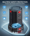 Beast Of A 16.4 Ft Power Strip Surge Protector With 12 AC Outlets And 4 USB Ports Including USB C showing safety features