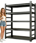Heavy Duty 5 Tier Metal Garage Shelving Unit, 36 Inch Wide, 16 Inch Deep Steel Storage Racks, Adjustable Shelves, Built To Hold Up To 2500 Lbs, Ideal For Garage, Workshop, Pantry, Kitchen, And Warehouse, Black, front view
